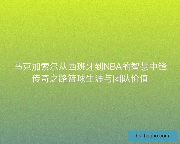 马克加索尔从西班牙到NBA的智慧中锋传奇之路篮球生涯与团队价值