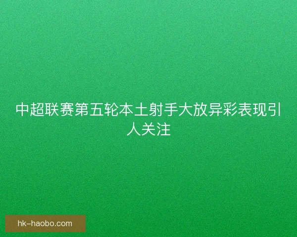 中超联赛第五轮本土射手大放异彩表现引人关注